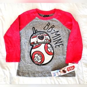 NEW Boys Star Wars Valentines shirt size 4T